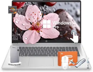 HP 17.3-Inch Flagship Touch Laptop Computer, Ryzen 5 7530U Processor, HD Anti-Glare Screen, 32GB RAM, 1TB SSD, Windows 11 Pro, w/Accessory