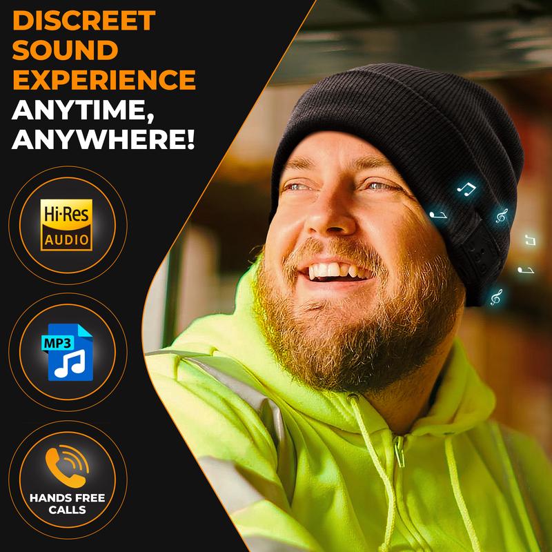 Foxelli Bluetooth Beanie Hat with Headphones Perfect Tech Gift for Men & Women