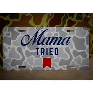 Mama tried white osc - car tag