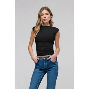 CAMILEE FUNNEL NECK TOP