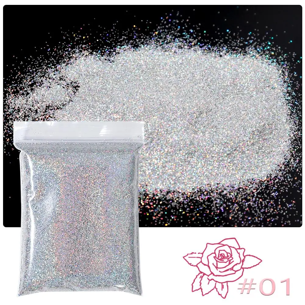 50g/bag Iridescent Nail Glitter Powder Holographic Ultra Fine Gold Silver Glitter Super Shining Paillette Pigment Dust For Nails 50g/bag Iridescent Nail Glitter Powder Holographic Ultra Fine Gold Silver Glitter Super Shining Paillette Pigment Dust For Nails