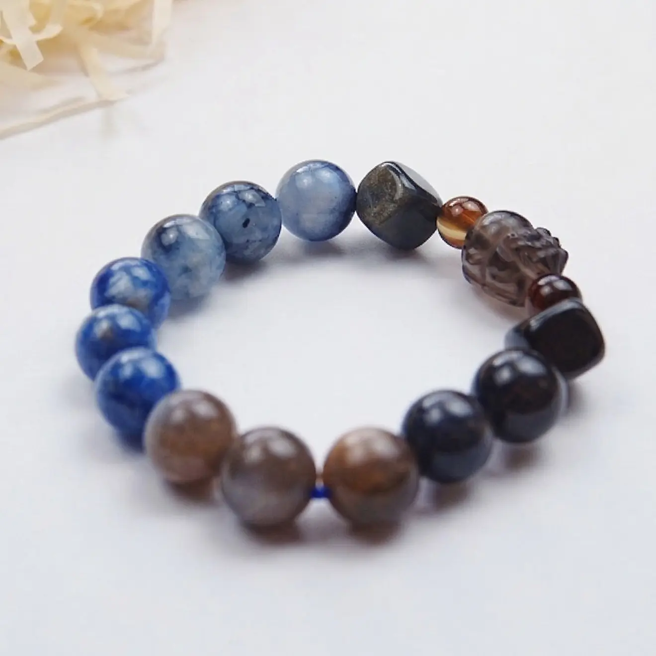 Handcrafted Crystal Bead Bracelet, Customized Water Element Design for Emotional Balance & Flow, Unisex Daily Wear Healing Jewelry, Crystal Beads, Adults, Two Styles, Water Theme