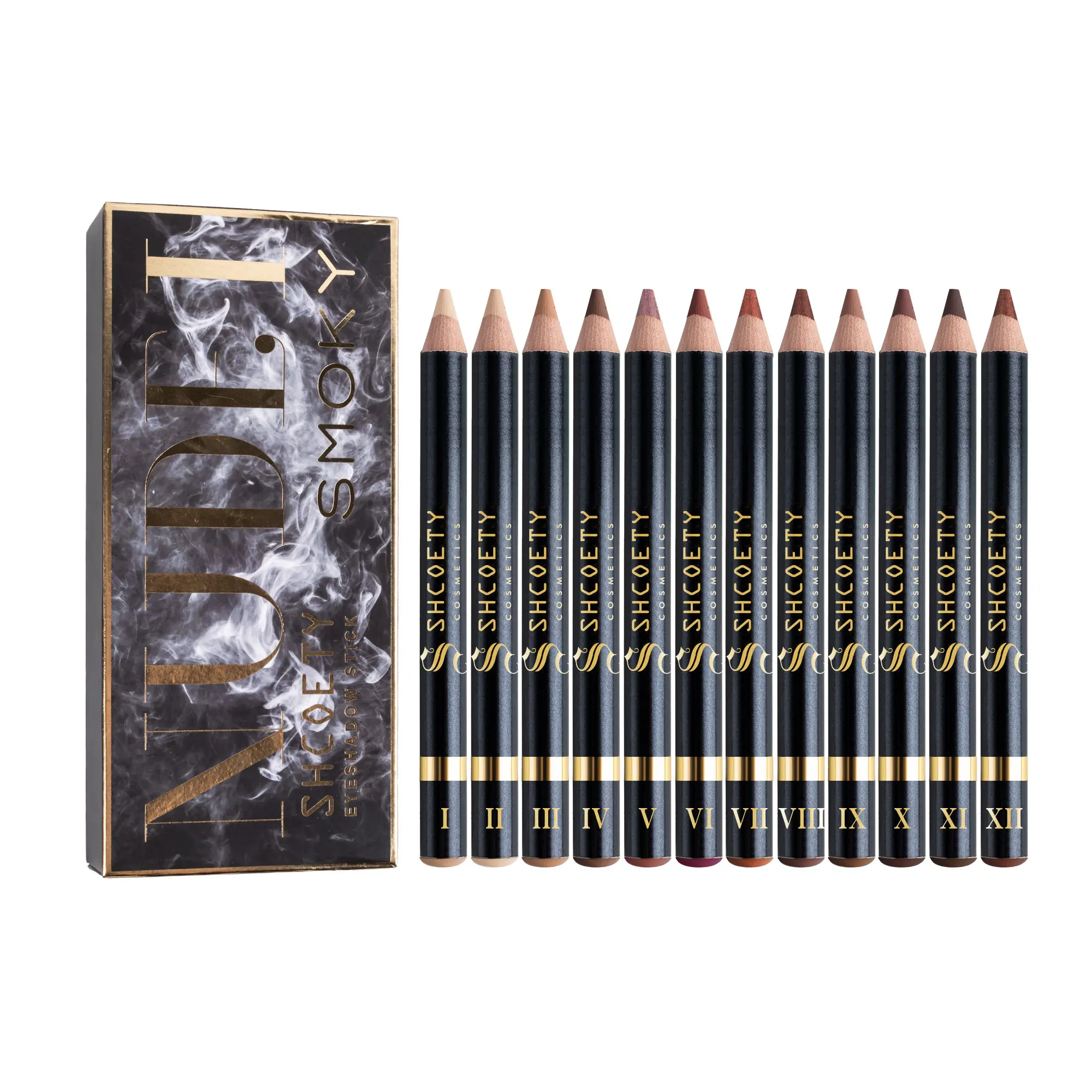 12-color pearlescent eyeshadow pen set without smudge with pencil sharpener eyeliner pen Makeup Kit Makeup Bundle Box freckle pen