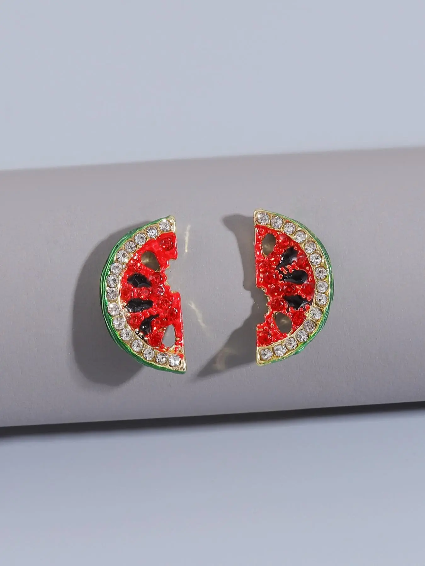 Cute Watermelon Design Earrings Studs, Fruit Veggie Earrings, Fashionable Jewelry for Women & Girls, Trendy All-match & Exquisite Jewelry for Birthday Gift, Fashion Chic Accessories