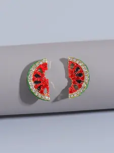 Cute Watermelon Design Earrings, Fruit Veggie Earrings, Fashionable Jewelry for Women & Girls, Trendy All-match & Exquisite Jewelry for Birthday Gift