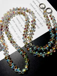 Colorful Crystal Phone Charm lanyard, Vibrant Sparkle Accessory for Phones, Trendy Mobile Decoration, Perfect Gift Idea