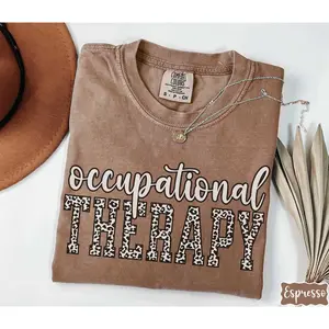 Occupational Therapy Comfort Colors® Leopard Print Shirt, Occupational Therapist, Gift For OT, Special Education SPED, Pediatric OT Shirts Fit Top Fabric Womenswear