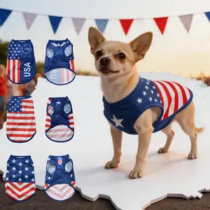 American Flag Dog Vest, Breathable Mesh Soft Lightweight, Small Dogs Puppy Patriotic Summer Clothes, Pet Clothing for Spring and Summer