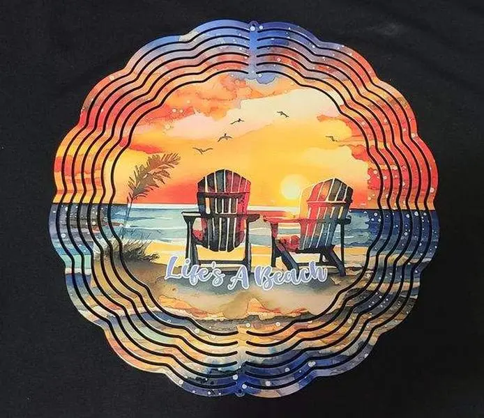 10" Round Windspinner Life's A Beach