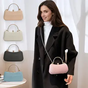 Chic Shimmering Diamond Crossbody Bag for Women PVC Shoulder Bag with Chain Strap & Lock for Christmas Party