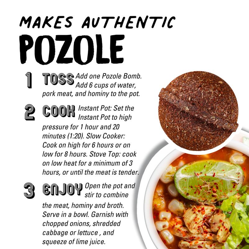 EZ BOMBS PozoleBombs - 2 Bombs Per Pack Authentic Mexican Pozole Soup Seasoning Spice Bomb Flavor for Home Cooking Pork Chicken & Vegetarian Traditional Flavor for Instant Pot Slow Cooker or Stove Top 2 Bomb Pack - Salt