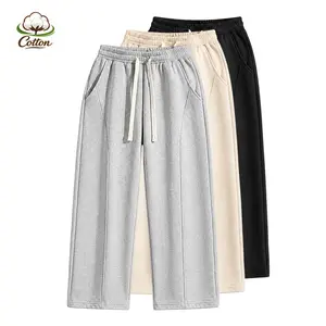 New for autumn/winter men’s warm solid-color patchwork casual straight-leg sweatpants/sweat pants, soft, warm, comfortable; suitable for everyday wear, commuting, and work outfits; women can also wear them.