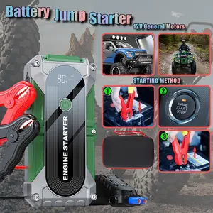 12V Car Emergency Jump Starter - 200A/400A Surge, LED Light & Type-C Input (Fits Trucks/ATVs)