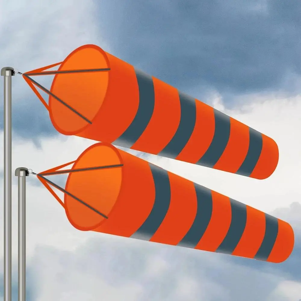 Reflective Rip-Stop Waterproof Wind Measurement Sock Weather Vane - 0.8m/1m/1.5m, 80g/100g, for Home Improvement, Garden Decor, Airport Use, Gas Station