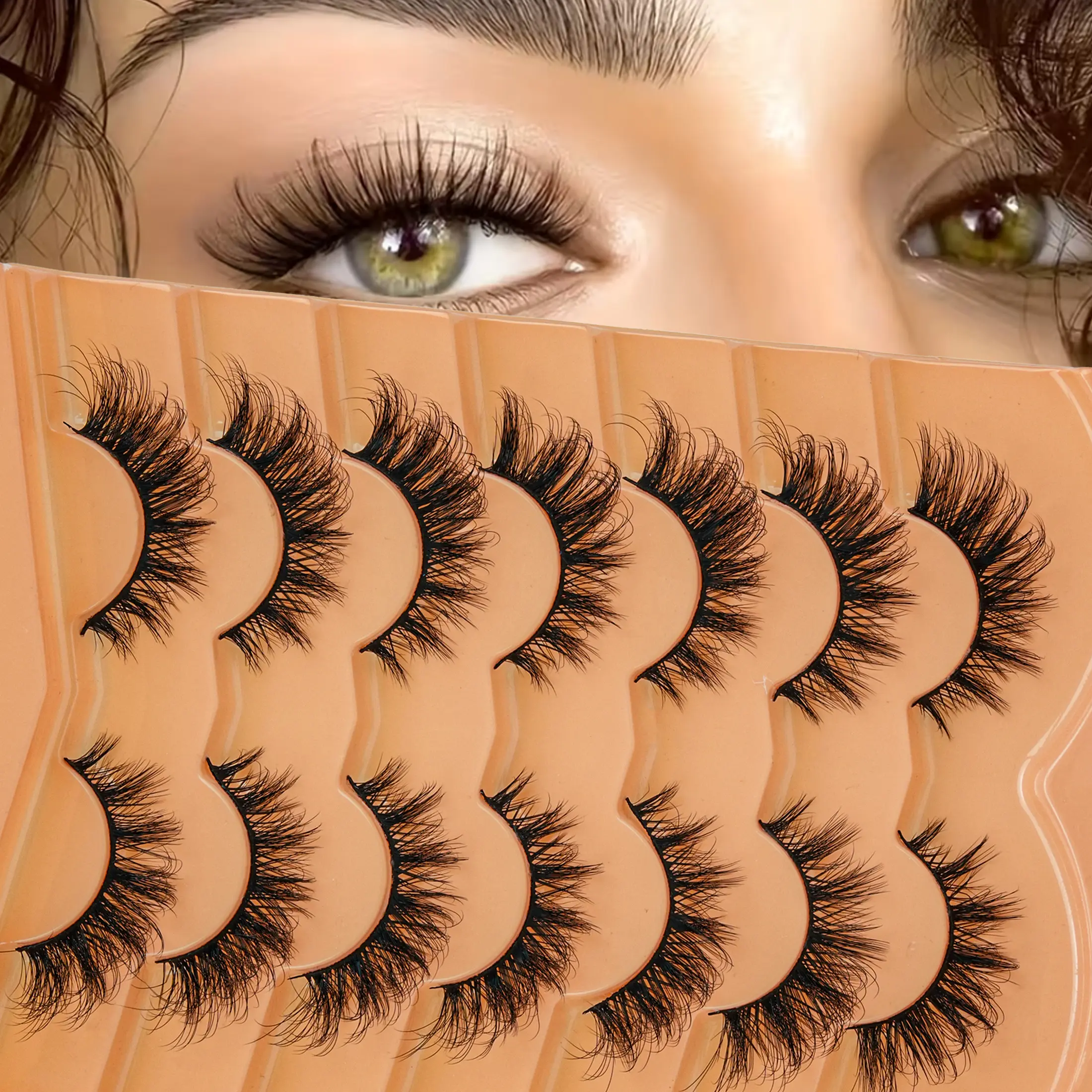 7 Pairs Cross-Border No. 2 Volume Lash Clusters Eyelash Extensions Cosmetic False Lashes False Eyelashes