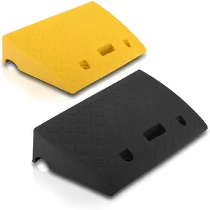 Portable Lightweight Plastic Curb Ramps - 2PC Heavy Duty Plastic Threshold Ramp Set for Driveway, Loading Dock, Sidewalk, Car, Truck, Scooter, Bike, Motorcycle, Wheelchair Mobility