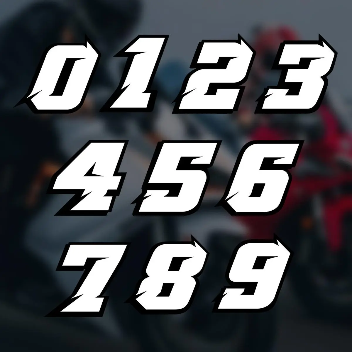 2PCS Motorcycle Racing Arabic Numbers Stickers DIY Refit Reflective Rainbow Sticker Number Helmet Car Styling 3D Decals