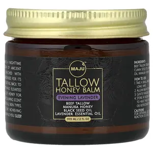 Maju Superfoods Tallow Honey Balm, Evening Lavender, 2 fl oz (59.15 ml)