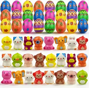 24-Pack Prefilled Easter Eggs with Animal Slow-Rising Squishy Toys – Stress Relief Squeeze Toys for Kids, Boys & Girls, Easter Basket Stuffers, Birthday Gifts, Party Favor Set