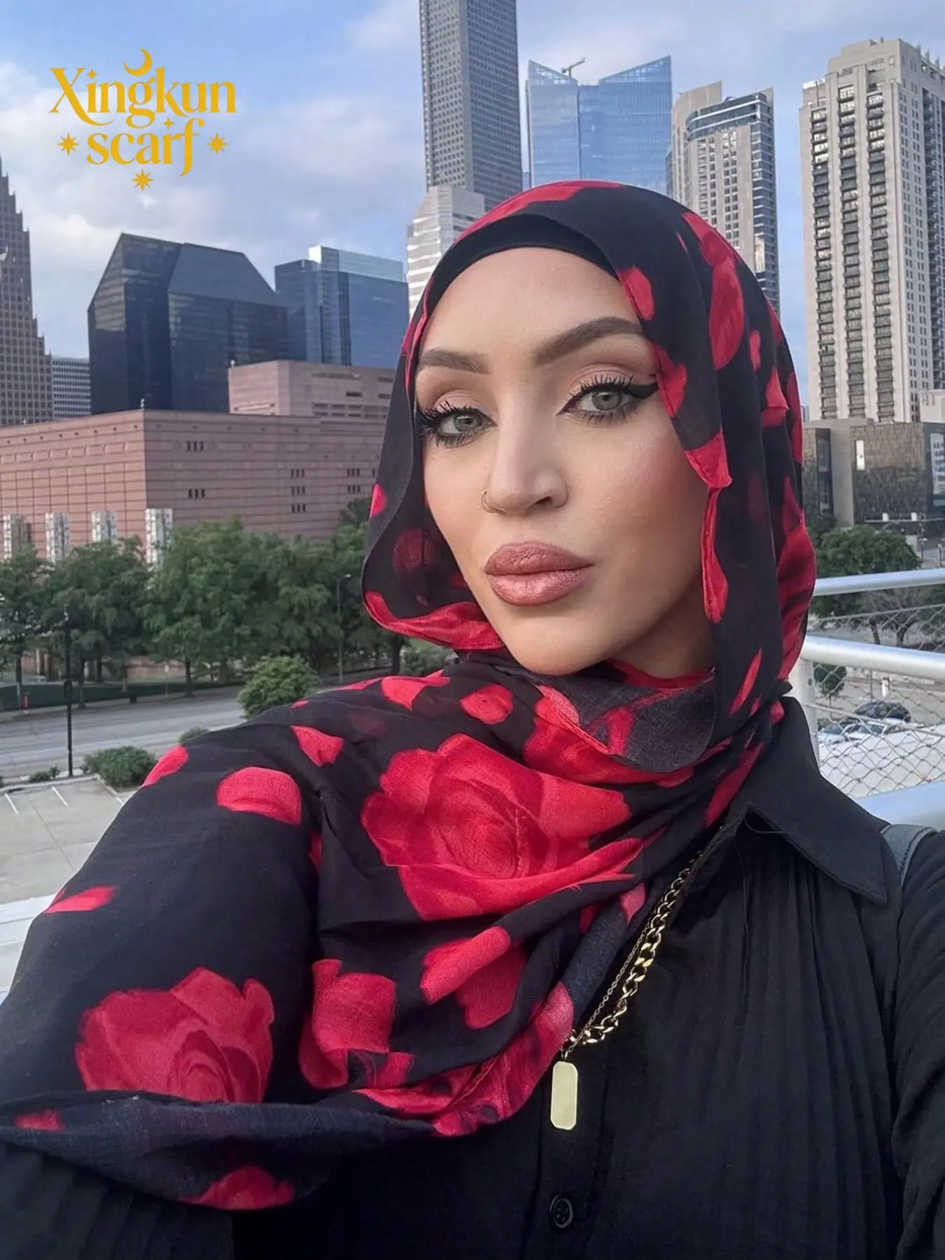 Women's Bohemian Style Watercolor Print Chiffon Headscarf Tignon Scarf Turban Hijab, Muslim Sunscreen Head Wrap, Comfortable & Versatile Scarf, All Seasons
