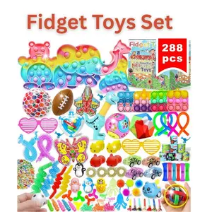 Christmas Gift 288 Pack Fidget Toys Set – Sensory Toys Bulk Party Favors for Kids, Autism & ADHD, Mini Classroom Prizes, Pinata Stuffers, Treasure Chest & Carnival Rewards