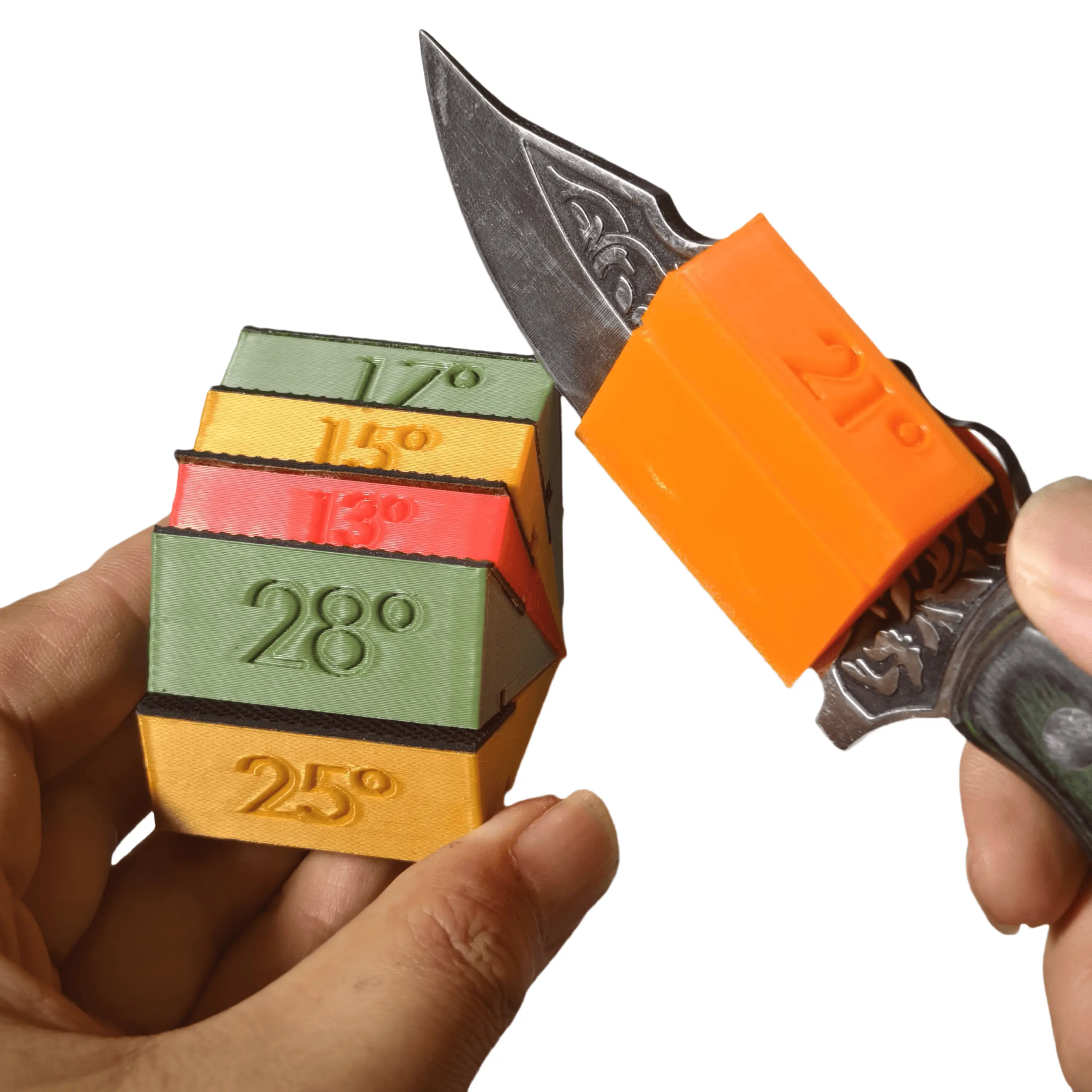 Whetstone Knife Blade Sharpener Angle Guide Set - Non-Slip Alignment Wedges for Sharpening & Maintenance, 13/15/17/21/25/28 Degree Options for Angle Setting Elimination of Guesswork