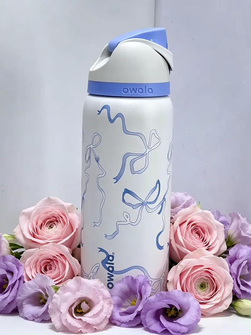 owala tied and true blue bows 32 oz freesip uo exclusive - TikTok Shop