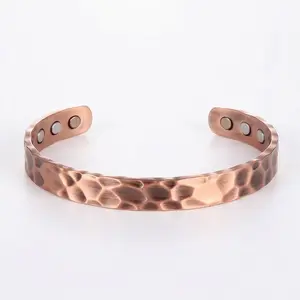 99.9% Solid Copper Magnetic Bracelet for Men and Women, Adjustable Cuff Jewelry, Unisex Fashion Bracelet