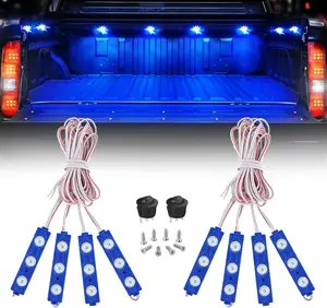 Nilight 8PCS Truck Pickup Bed Light 24LED Blue Cargo Rock Lighting Kits with Switch for Van Off-Road Under Car Side Marker Foot Wells Rail LED Arrow Tailgate Light Strip  dealsforyoudays
