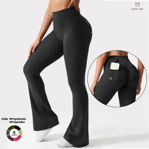 Yoga Flare Pants High Waisted Flare Yoga Pants with Pockets, Scrunch Butt Lifting Leggings CoreFlex Women Workout Flare Leggings with Pockets Hidden Scrunch High Waisted Cargo Gym Yoga No Front Seam Leggings