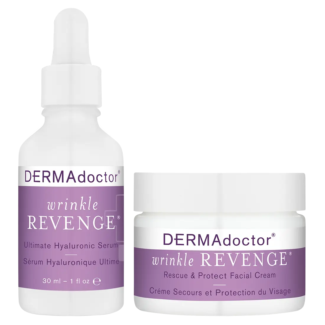 Wrinkle Revenge Serum & Facial Cream Duo -  Hydrating & Revitalizing