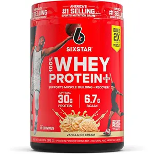 Six Star Whey Protein Powder Plus - Muscle Building & Recovery Formula with Whey Isolate Powder, BCAAs, 30g Protein, Immune Support - Post-Workout Supplement - Vanilla Cream, 1.8 lbs