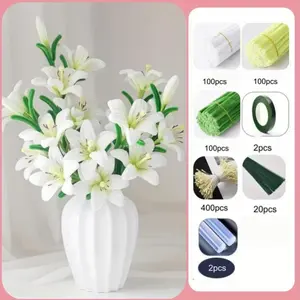 720-Piece Lily Flower Craft Kit, DIY Floral Projects, Wedding Bouquets, Party Decorations, Bright Colors, Comprehensive Set, Graduation Gifts