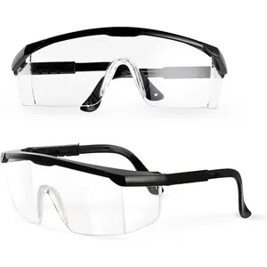 2 Pack Safety Glasses for Men and Women, ANSI Z87 Anti-fog Eyewear with Scratch Resistant Clear Wraparound Lenses, Adjustable Lab Goggles, UV Protection
