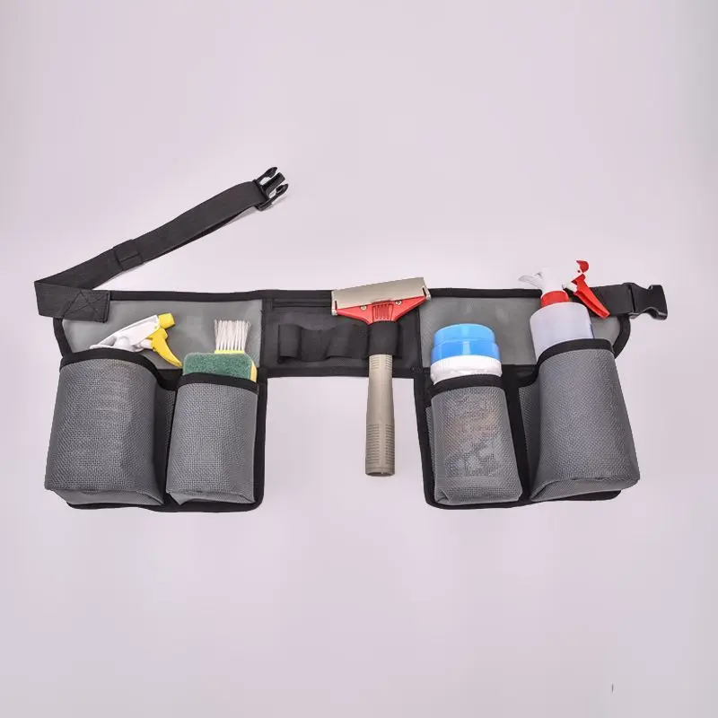 Cleaning Waist Bag for Property Management, Portable Tool Bag Organizer Roll Cleaning Tool Belt for Hotels Restaurants Parks Home Services Staff, Breathable Storage Pouch