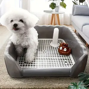 Large Dog Toilet Urinal Bowl for Small Medium Large Dogs, High Fence Anti-Splash Grid Design, Adjustable Wave Barrier, Easy Clean Pet Potty