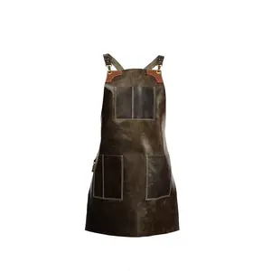 Urkuhide Full-Grain Andean Region Leather Apron with Pockets - Ideal as Chef, Grill and BBQ Apron