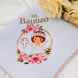 12pcs Recuerdos Para Bautizo, Servilletas de tela  Para Bautizo 12x12”