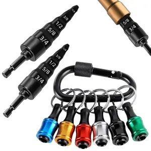 8Pcs Swage Tool Repairing Set with Bit Holder, Air Conditioner Copper Tube Expander Swaging Tool Drill Bit, 5 in 1 Copper Pipe Expander Swaging Drill Set 1/4'', 3/8'',1/2'',5/8'',3/4'' Bits