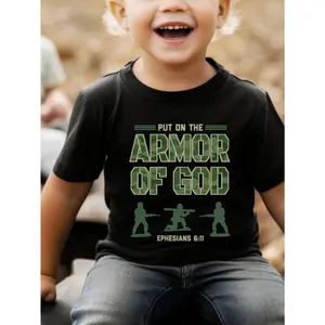 Armor of God Christian Shirt for Boys, Religious t shirt for Kid, Church Tshirt for Children, Bible Verse Shirts, Shirts for Kids, JesusTeen T-shirt Boy Birthday Gift New Year Gift Christmas
