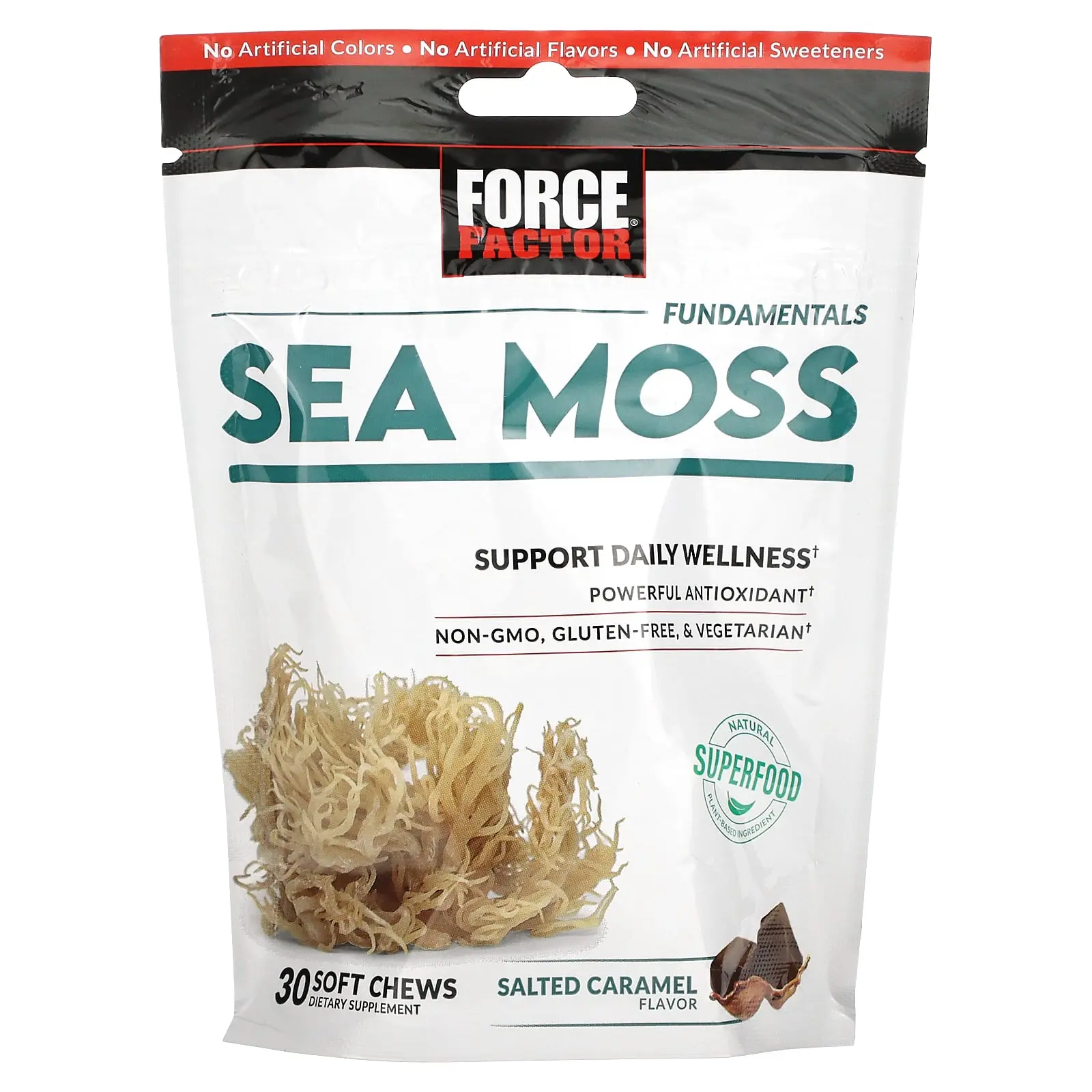 Force Factor Fundamentals, Sea Moss, Salted Caramel, 30 Soft Chews (250 mg per Chew) Force Factor Fundamentals, Sea Moss, Salted Caramel, 30 Soft Chews (250 mg per Chew)