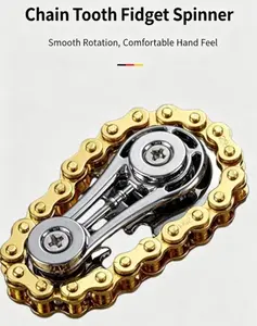 High-Tech Metal Fidget Spinner: Colorful Chain-Gear Flywheel — A Stress-Relieving Finger Toy and Gadget