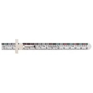 212 MAIN 6-Inch Flexible Stainless Steel Measuring Rule - Dual Scales, Pocket Clip - Office Stationery, School Supplies