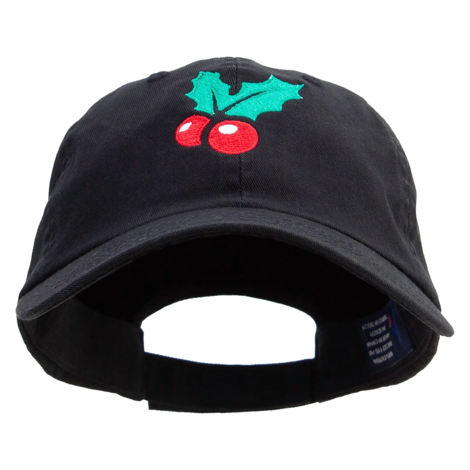 Merry Christmas Mistletoe Logo Embroidered Low Profile Dyed Cotton Twill Cap