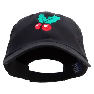 Merry Christmas Mistletoe Logo Embroidered Low Profile Dyed Cotton Twill Cap