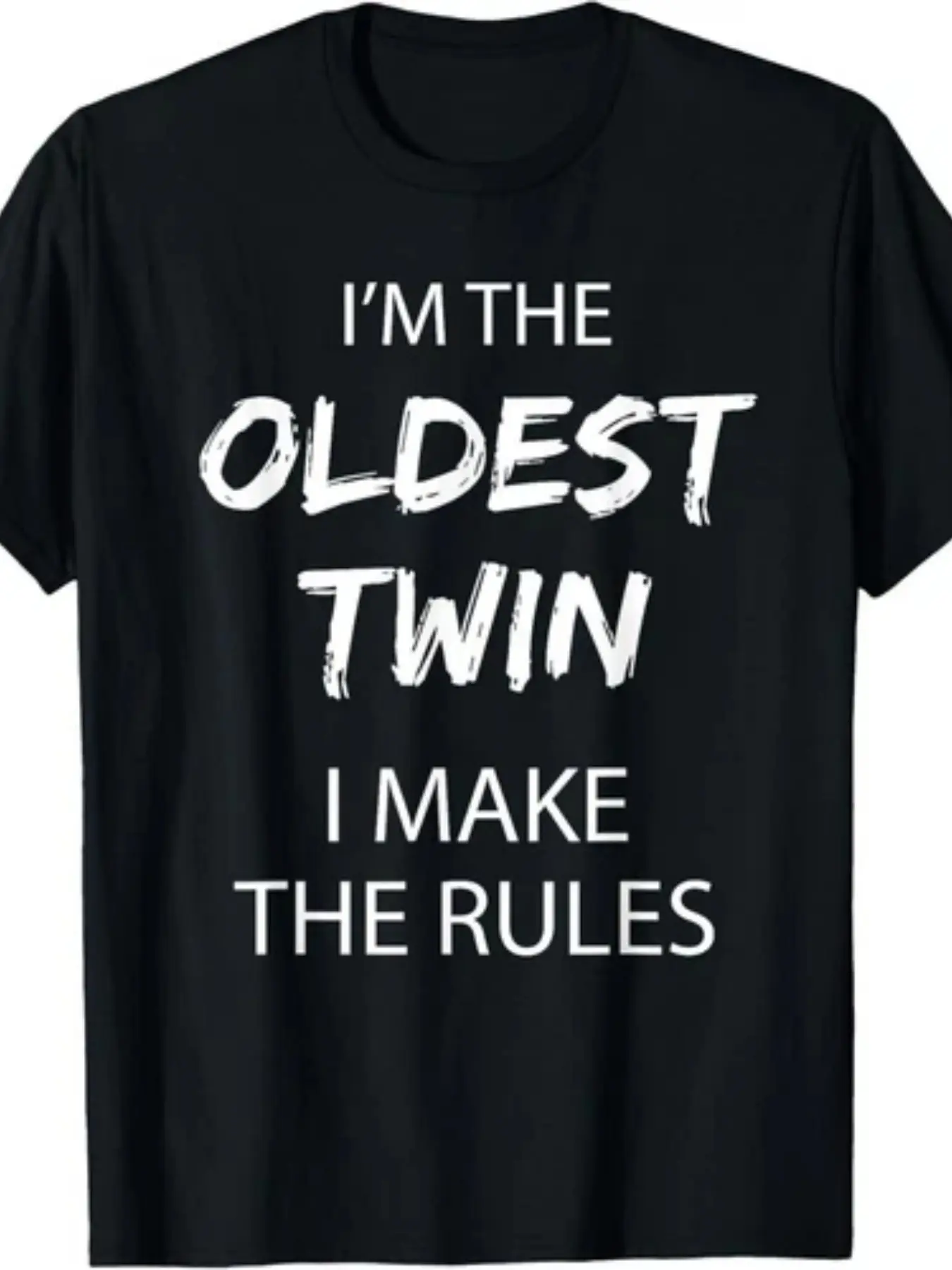 Unisex Twin Shirts Siblings Oldest Twin Tshirt _ I unisex soft cotton short sleeve t shirt, vintage graphic casual tee for men women teens, perfect birthday holiday gift for camping travel gym daily street  wear