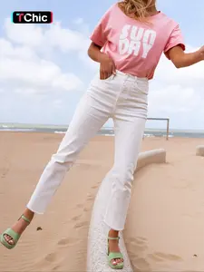 Women's Elastic Casual Straight Leg Jeans, Fitted Denim Jeans for All Seasons, Perfect for Travel & Daily Wear, Everyday Womenswear