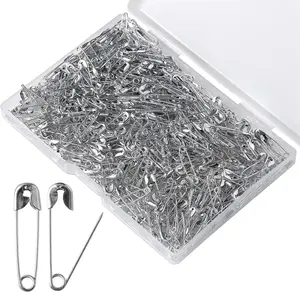 Mini Safety Pins 200pcs 19mm – Small Silver Pins for Sewing, Clothing Repair & Crafting with Storage Box
