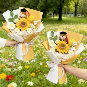 Handmade Crochet Graduation Bouquet,Happy Graduation Gift,Sunflower Graduation Doll Bouquet,Class of 2026 Graduation,Grad Gift for Her/Him