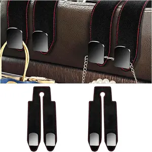 Home FurnishingsBittwee Car Headrest Hooks, 2PCS Leather Multifunctional Seat Back Storage Double Hanger, Automotive Seat Hooks Organizer For Purses And Bags, Compatible With Most Vehicle (Black)